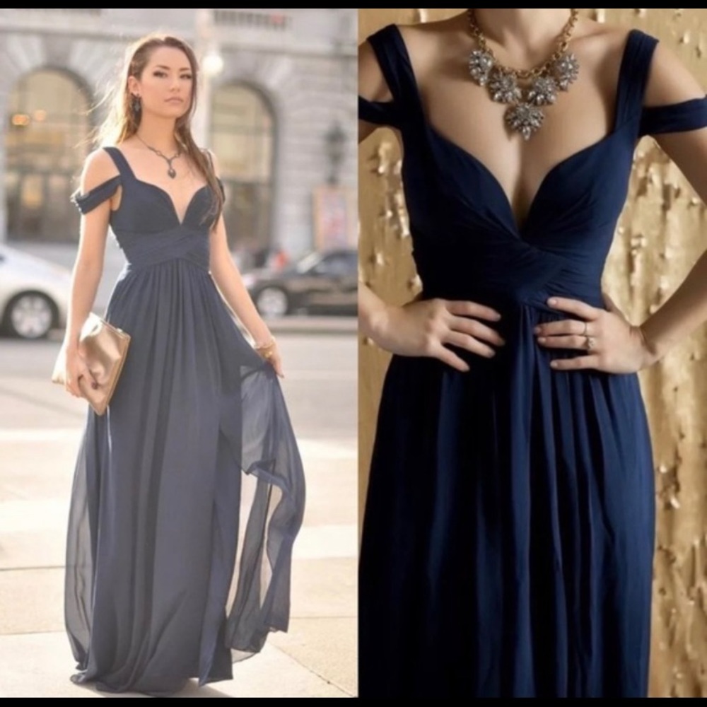 NWOT lulu’s ocean of elegance navy formal dress
